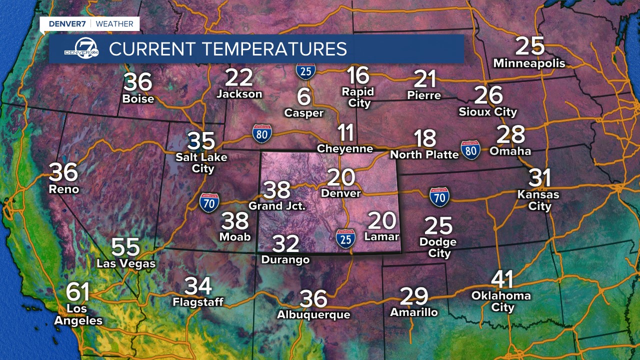 Current regional temperatures