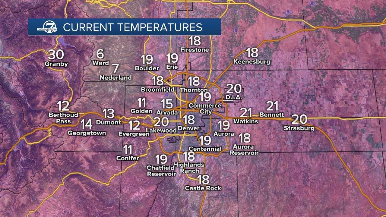 Current Front Range temperatures