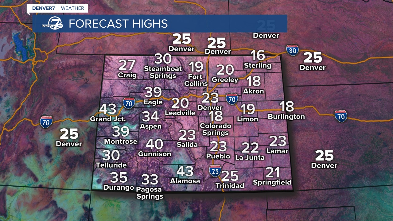 Today's forecast highs